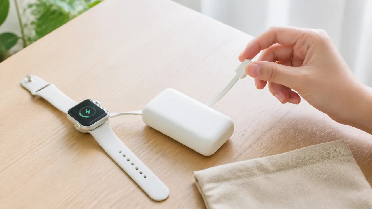 RORRYのモバイルバッテリーでApple Watchを充電する方法